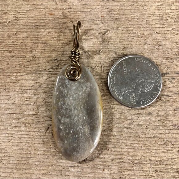 Natural Jasper Simple Design Necklace Pendant - Picture 3 of 4